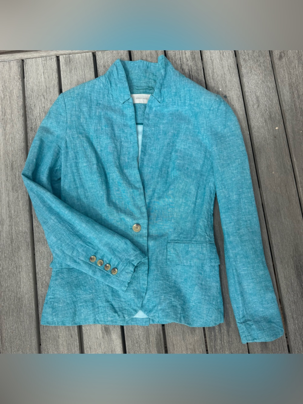 Teal Linen Blend Blazer